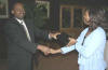 Martin Eze getting his stuff from Nonny